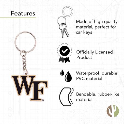 حامل مفاتيح السيارة لجامعة ديزرت كاكتوس ويك فورست (PVC A) in Saudi Arabia
