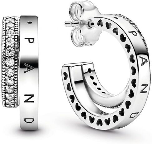 Pandora Pavé Double Hoop Earrings 299056C01 in Saudi Arabia