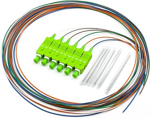 4 قطع 1.5 متر 12 جديلة أحادية الوضع SC APC من الألياف الضفيرة، 9/125um، متوافقة مع OS1/OS2، تتضمن 48 أكمام واقية من وصلة الألياف البصرية in Kuwait