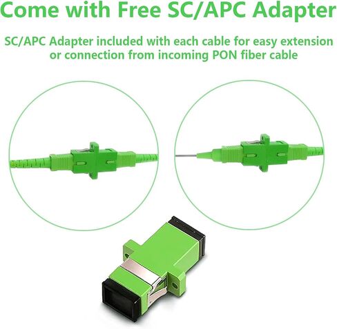 30m/98ft OS2 SC/APC to SC/APC Fiber Cable, Armored OS2 Single Mode Fiber Patch Cable - Simplex - 9/125um OS1/OS2 Compatible LSZH White OD-3.0mm, Cable Length Option: 1m-30m in Saudi Arabia