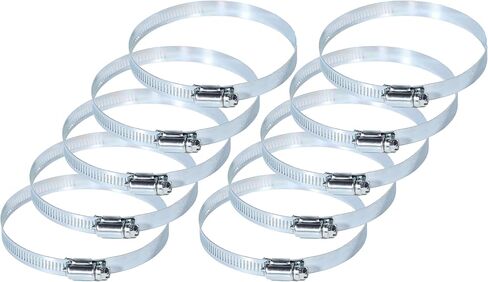 مشبك خرطوم 4 بوصة، مشابك خرطوم تروس دودة من الفولاذ المقاوم للصدأ قابلة للتعديل من 3 إلى 5 بوصة لتأمين الخرطوم والمجفف والتطبيقات الآلية والميكانيكية (10 قطع) in Kuwait