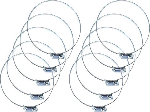مشبك خرطوم 4 بوصة، مشابك خرطوم تروس دودة من الفولاذ المقاوم للصدأ قابلة للتعديل من 3 إلى 5 بوصة لتأمين الخرطوم والمجفف والتطبيقات الآلية والميكانيكية (10 قطع) in Kuwait