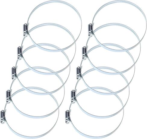 مشبك خرطوم 4 بوصة، مشابك خرطوم تروس دودة من الفولاذ المقاوم للصدأ قابلة للتعديل من 3 إلى 5 بوصة لتأمين الخرطوم والمجفف والتطبيقات الآلية والميكانيكية (10 قطع) in Kuwait