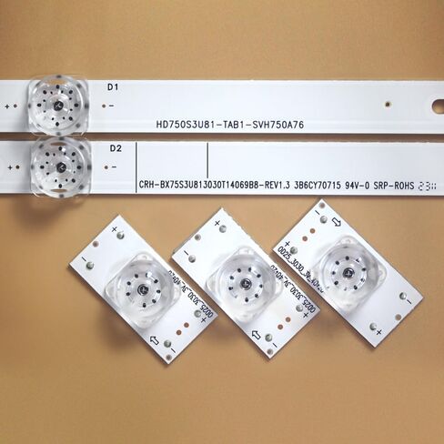 75R6E3 SVH750A76 75H6570G 75H6510G Led Backlight Strip Replacement Part Lamp Beads 3V 6V for 75 inch LED TVs Repair Bars with Optical Lens Fliter 3030 3528 2835 Bead hisense 30PCS in Saudi Arabia