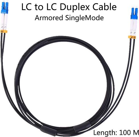 GESD LC-SM Outdoor Cable 100m Duplex 9/125 SM Fiber Optic Cable Jumper Optical Patch Cord Singlemode 100Meters LC-LC in Kuwait