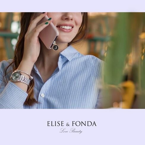 ELISE & FONDA CP491 منفذ شحن USB كريستال مضاد للغبار قابس صغير مستدير حرف J للهاتف iPhone 13/12/11/ XS MAX/XR/X/8 Plus/7/6S/8/SE iPad iPod (أسود) in Saudi Arabia