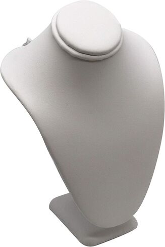 حامل عرض المجوهرات المصنوع من الجلد الصناعي الأبيض، مقاس الصدر ~ 7 1/2 بوصة طول in Kuwait