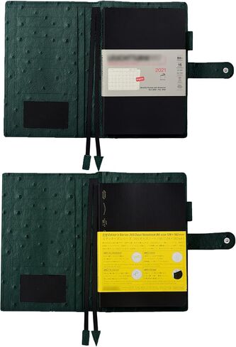 Genuine Leather b6 Planner Cover,Personal Organizer with Pen Loop,Card Slots,Zipper Pockets, Compatible with Most B6 size Planners notebooks (Black) in Saudi Arabia
