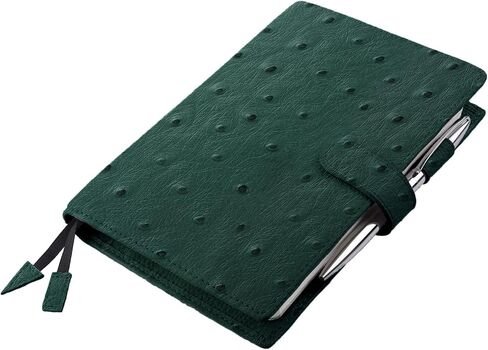 Genuine Leather b6 Planner Cover,Personal Organizer with Pen Loop,Card Slots,Zipper Pockets, Compatible with Most B6 size Planners notebooks (Black) in Saudi Arabia