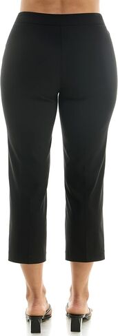 Zac & Rachel Women's Pull on Millenium Capri Pant with Elegant Triple Gold Button Ankle Detail in Kuwait