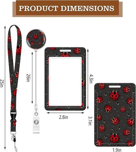 ID Badge Holder with Lanyard and Retractable Reel Clip - Fashionable Card Name Tag Protector for Nurses, Doctors, Teachers, and Students - Soft Fiber, Metal Clip, Sturdy Buckle(Pink Ombre Leopard) in Saudi Arabia