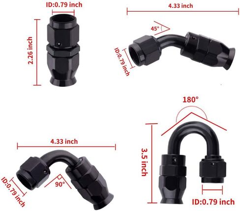 MOOSUN 10AN 5/8 بوصة نايلون مضفر CPE طقم خرطوم الوقود 20FT أسود (14.27 مم ID) in Kuwait
