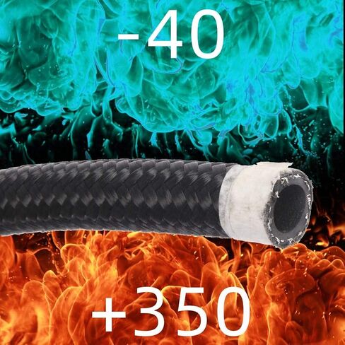 MOOSUN 10AN 5/8 بوصة نايلون مضفر CPE طقم خرطوم الوقود 20FT أسود (14.27 مم ID) in Kuwait