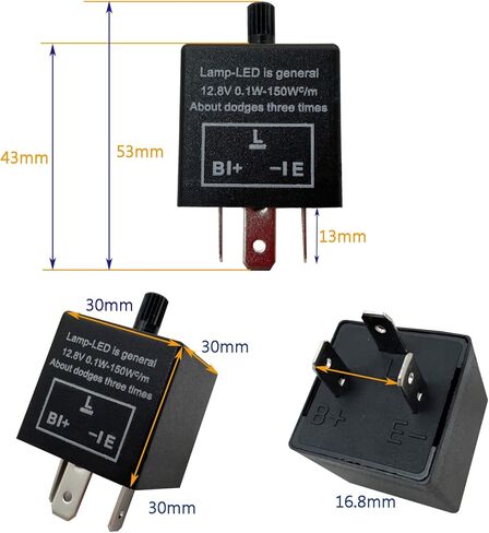 Orange Led 7 PIN ON-Off-ON Turn Signal Rocker Switch with 3 PIN Adjustable Flasher Relay 3 Way DPDT Rocker Switch with Amber LED Flasher Blinker for Car Truck Pickup UTV RZR Console in Saudi Arabia