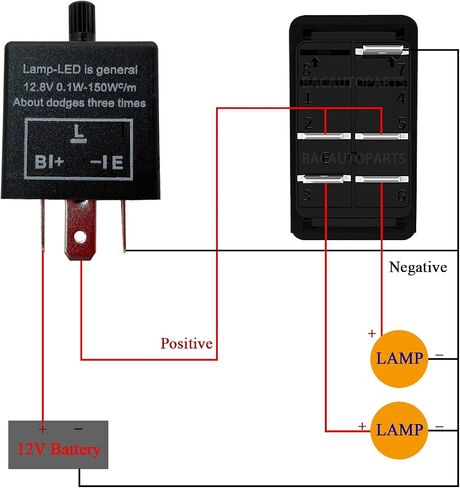 Orange Led 7 PIN ON-Off-ON Turn Signal Rocker Switch with 3 PIN Adjustable Flasher Relay 3 Way DPDT Rocker Switch with Amber LED Flasher Blinker for Car Truck Pickup UTV RZR Console in Saudi Arabia