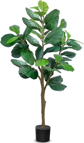TURNMEON 5.4FT Tall Fiddle Fig Tree Artificial Ficus Lyrata Plants 65 Inch with Large Lifelike Faux Fiddle Silk Leaves Fake Tree in Pot for Indoor Outdoor Home Office Living Room Housewarming Decor in Saudi Arabia