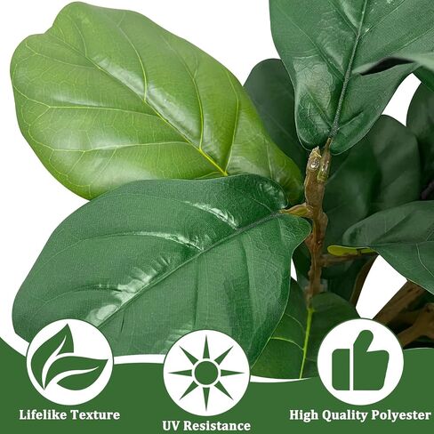 TURNMEON 5.4FT Tall Fiddle Fig Tree Artificial Ficus Lyrata Plants 65 Inch with Large Lifelike Faux Fiddle Silk Leaves Fake Tree in Pot for Indoor Outdoor Home Office Living Room Housewarming Decor in Saudi Arabia