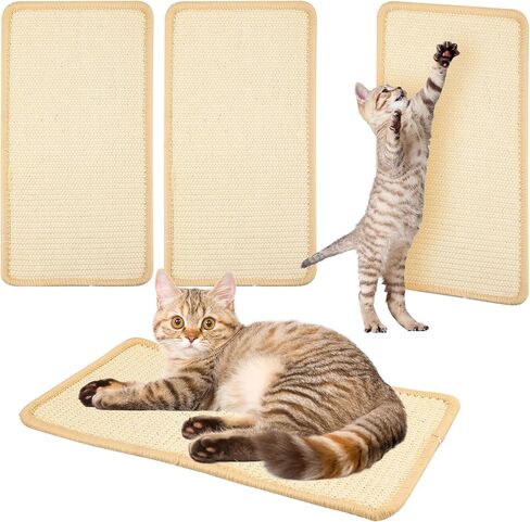 4 قطع من وسادات خدش القطط السيزال مقاس 15.7 × 7.8 بوصة مع شريط لاصق، سجادة سيزال للخدش للقطط الداخلية، حماية الأريكة، السجاد، الأثاث in Kuwait