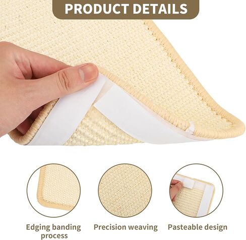 4 قطع من وسادات خدش القطط السيزال مقاس 15.7 × 7.8 بوصة مع شريط لاصق، سجادة سيزال للخدش للقطط الداخلية، حماية الأريكة، السجاد، الأثاث in Kuwait