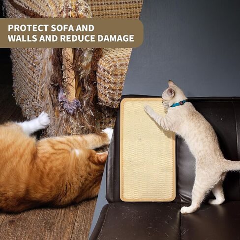 4 قطع من وسادات خدش القطط السيزال مقاس 15.7 × 7.8 بوصة مع شريط لاصق، سجادة سيزال للخدش للقطط الداخلية، حماية الأريكة، السجاد، الأثاث in Kuwait