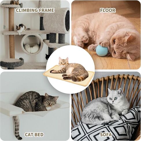 4 قطع من وسادات خدش القطط السيزال مقاس 15.7 × 7.8 بوصة مع شريط لاصق، سجادة سيزال للخدش للقطط الداخلية، حماية الأريكة، السجاد، الأثاث in Kuwait