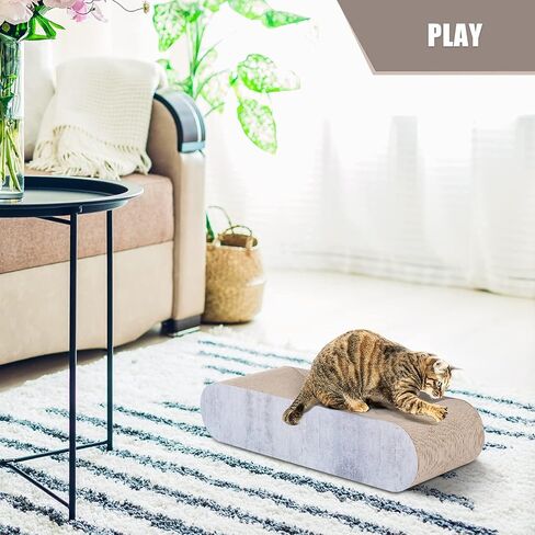 FluffyDream Cat Scratcher Cardboard, Scratching Pad House Bed Furniture Protector, Infinity Shape, Curved (Grey, Lounger) in Saudi Arabia
