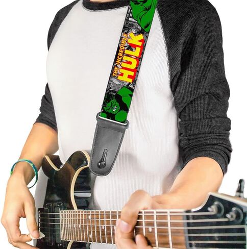 Marvel Comics Guitar Strap, The Incredible Hulk Action Poses Stacked Comics, 2 Inches Wide in Saudi Arabia