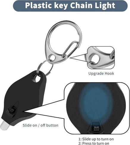 RISEMART Mini LED Keychain Flashlight, Bright Tiny Light, Pack of 10 Black bright led keychain flashlight, Batteries Included in Saudi Arabia