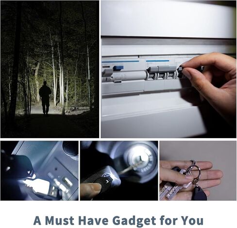 RISEMART Mini LED Keychain Flashlight, Bright Tiny Light, Pack of 10 Black bright led keychain flashlight, Batteries Included in Saudi Arabia