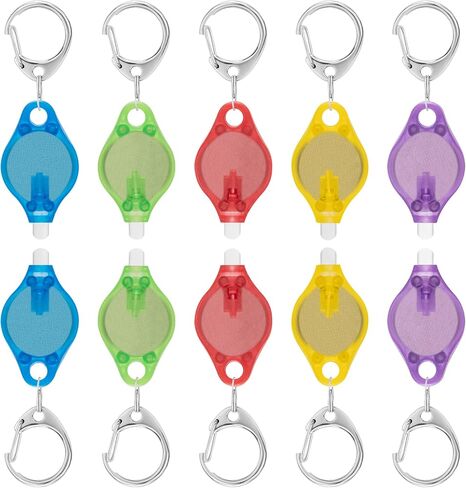 RISEMART Mini LED Keychain Flashlight, Bright Tiny Light, Pack of 10 Black bright led keychain flashlight, Batteries Included in Saudi Arabia
