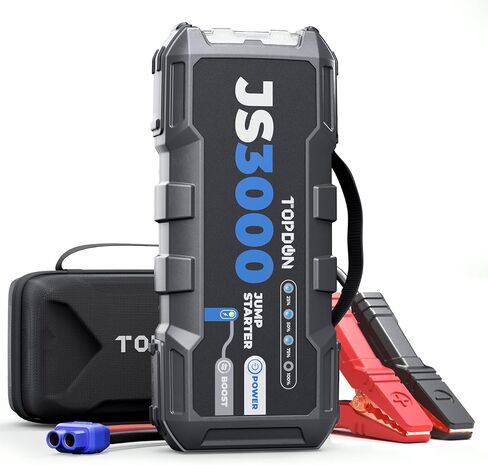 TOPDON 1500A Car Battery Jump Starter, Portable 12V Car Starter, JS1500 Lithium Battery Booster (Up to 6.5L Gas, 4.0L Diesel) with Smart Clamp Cables, USB Quick Charge, LED Flashlight in Saudi Arabia