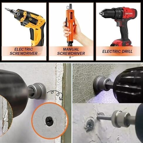 5pcs Set Premium Magnetic Drywall Screw Setter - PH2 Bits for Plasterboard - Hex Shank Positioning Bit - Easy Drywall Installation - Drill Accessory (5pcs 2'') in Saudi Arabia