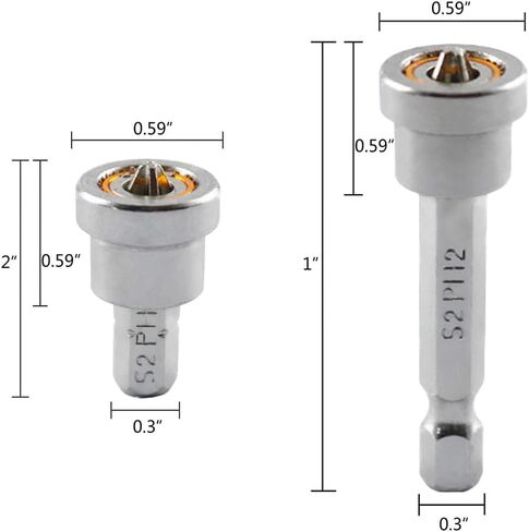 5pcs Set Premium Magnetic Drywall Screw Setter - PH2 Bits for Plasterboard - Hex Shank Positioning Bit - Easy Drywall Installation - Drill Accessory (5pcs 2'') in Saudi Arabia