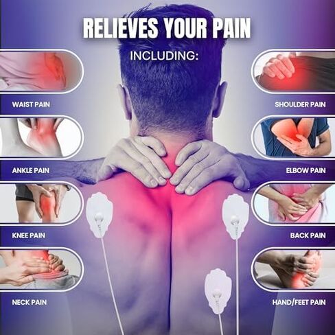24 Modes Tens Muscle Stimulator for Back Pain Relief, Muscle Stimulator for Pain Relief Therapy, Electronic Pulse Massager Muscle Massager with 4 Pairs Pads, Nerve Pain Relief in Saudi Arabia