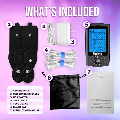 24 Modes Tens Muscle Stimulator for Back Pain Relief, Muscle Stimulator for Pain Relief Therapy, Electronic Pulse Massager Muscle Massager with 4 Pairs Pads, Nerve Pain Relief in Saudi Arabia