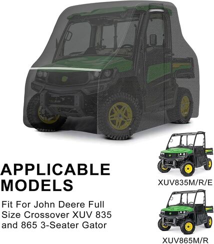 غطاء UTV مقاوم للماء يحل محل John Deere بالحجم الكامل Crossover XUV 835 و865 سيارة المرافق 3 مقاعد مع أبازيم مقاومة للرياح لحماية الغبار والثلج والمطر in Kuwait