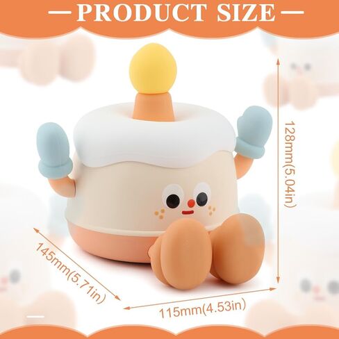 Night Light for Kids,Cute Birthday Cake Night Lights,Rechargeable Silicone Nursery Lamp,3 Levels of Brightness Adjustable,Timer,Tap Control,Lamp for Christmas Birthday Party Gift(Cake) in Saudi Arabia