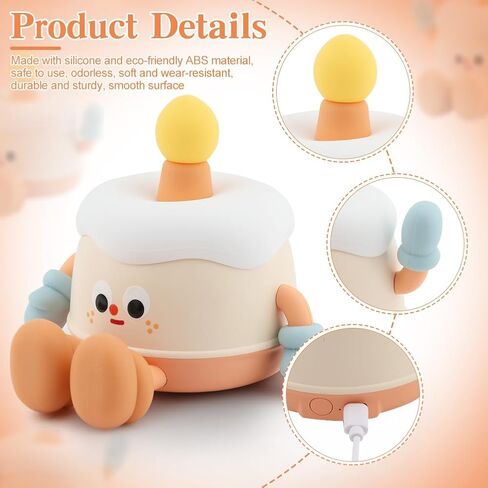 Night Light for Kids,Cute Birthday Cake Night Lights,Rechargeable Silicone Nursery Lamp,3 Levels of Brightness Adjustable,Timer,Tap Control,Lamp for Christmas Birthday Party Gift(Cake) in Saudi Arabia