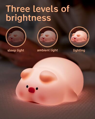 ضوء ليلي للأطفال، ضوء ليلي ناعم للأطفال مع 3 مستويات خافتة للضوء، مؤقت 30 دقيقة، ضوء ليلي قابل لإعادة الشحن للأطفال in Kuwait