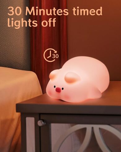 ضوء ليلي للأطفال، ضوء ليلي ناعم للأطفال مع 3 مستويات خافتة للضوء، مؤقت 30 دقيقة، ضوء ليلي قابل لإعادة الشحن للأطفال in Kuwait