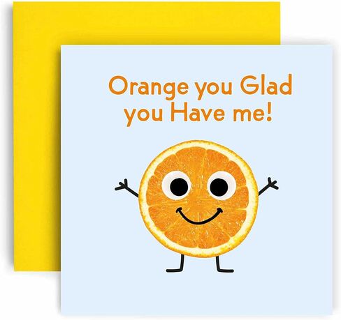 Huxters Birthday Cards for Her- Orange You Glad Funny Birthday Card for Women Friend - Funny Birthday Day Card for Best Friend Fun Happy Birthday - 14.8cm (Friend) in Kuwait