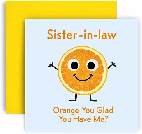 Huxters Birthday Cards for Her- Orange You Glad Funny Birthday Card for Women Friend - Funny Birthday Day Card for Best Friend Fun Happy Birthday - 14.8cm (Friend) in Kuwait
