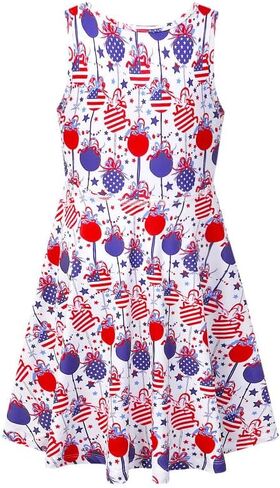 Perfashion Girls' Fourth of July Dresses Casual Sleeveless Patriotic Clothing 4-13 Years in Saudi Arabia
