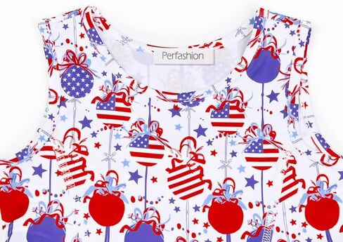 Perfashion Girls' Fourth of July Dresses Casual Sleeveless Patriotic Clothing 4-13 Years in Saudi Arabia