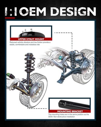 Rear Struts Shock Compatible with Escape 2008-2012, Mariner 2008-2011, Tribute 2008-2011, Shock Absorber 37318 * 2, Struts with Coil Spring SAA00O 2 Pcs in Saudi Arabia