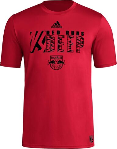 adidas Men's New York Red Bulls Jersey Hook Short Sleeve Pre-game Jersey in Saudi Arabia