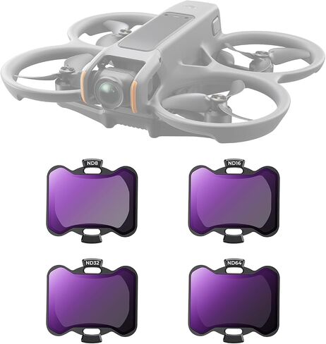 طقم مرشح K&F مكون من 4 قطع ND متوافق مع DJI Avata 2، ND8 ND16 ND32 ND64 مرشحات الكثافة المحايدة ملحقات عدسات الطائرة بدون طيار، زجاج بصري عالي الدقة متعدد الطبقات / آمن للجيمبال in Kuwait