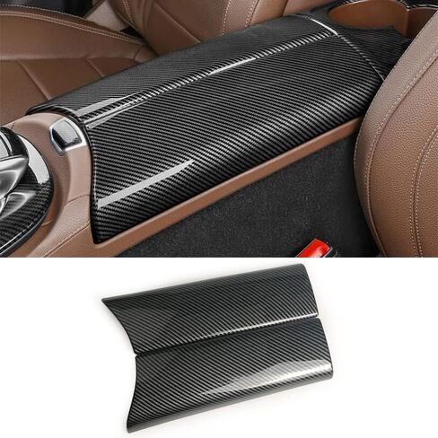 لسيارة Mercedes-Benz C GLC Class W205 X253 2015-2021 من ألياف الكربون لون السيارة الداخلي لمسند الذراع المركزي غطاء صندوق وحدة التحكم غطاء حماية C180 C200 C250 C300 GLC250 GLC300 (C Class W205 / GLC Class X253) in Kuwait