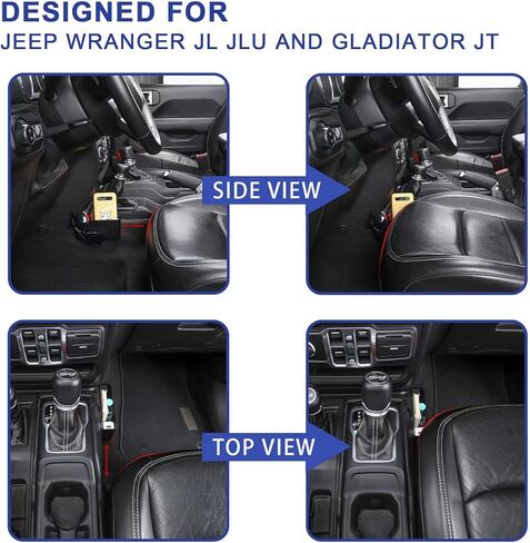 علبة التروس لسيارة جيب رانجلر JL JLU & Gladiator JT Shift صندوق تخزين منظم وحدة التحكم الجانبية صينية الملحقات الداخلية 2018-2024 نسخة جديدة العلم الأمريكي in Kuwait