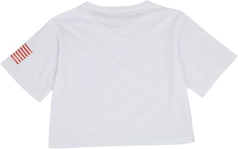 Anna-Kaci Women's Letter Print Crop Top Summer Short Sleeve July 4th USA American Flag T-Shirt in Saudi Arabia